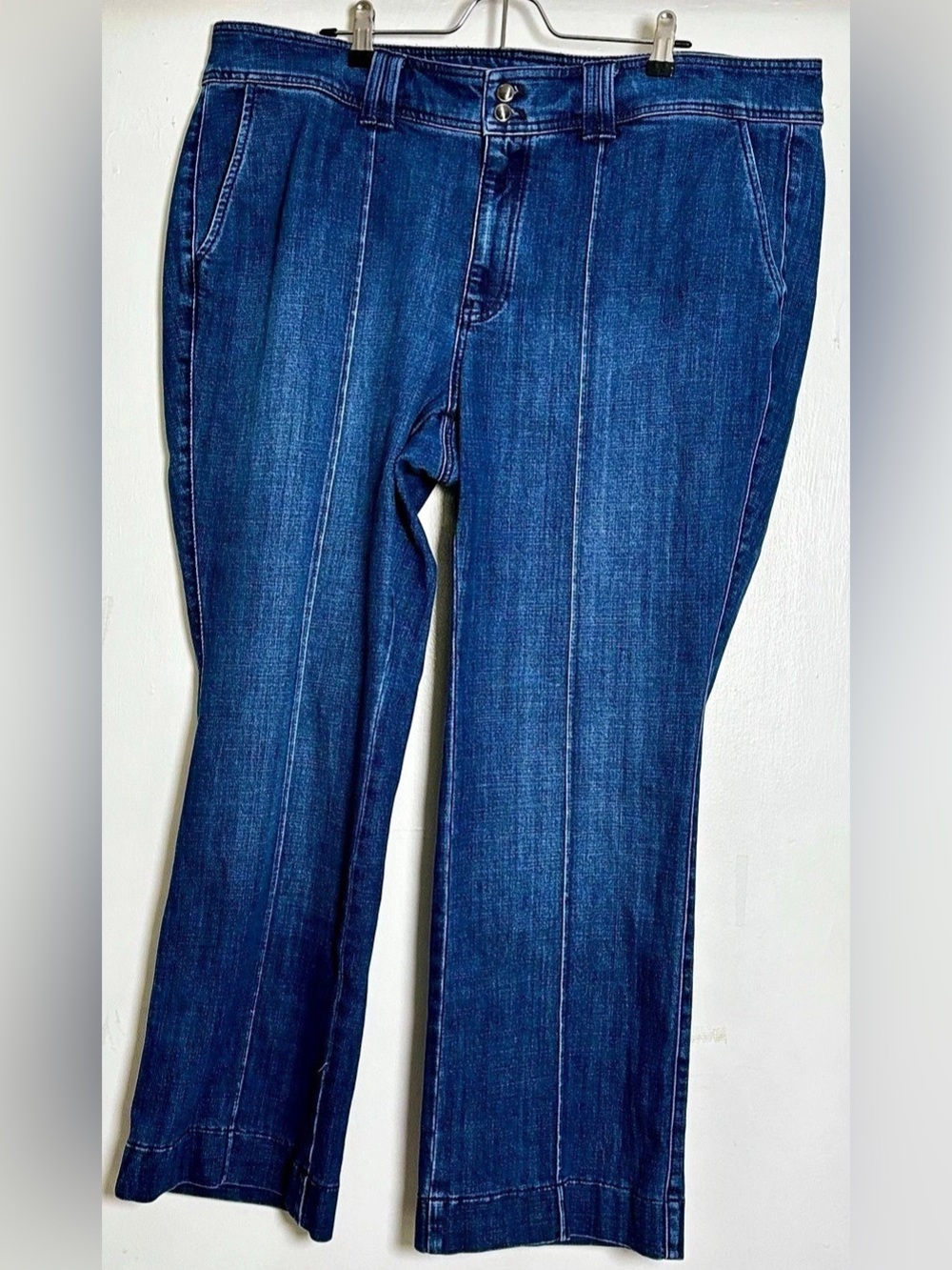 Talbots Barely Regular Flare Jeans Lapis Wash Petite Plus Size 18WP